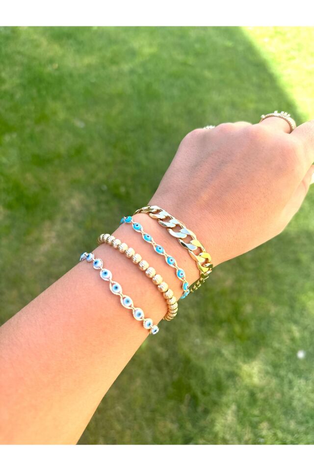 Xuping Nazar Boncuklu Beyaz Bileklik