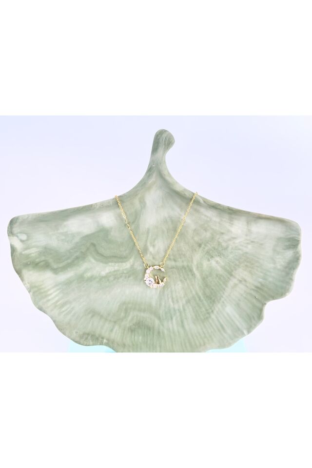 Xuping Moon Cat Kedi Kolye