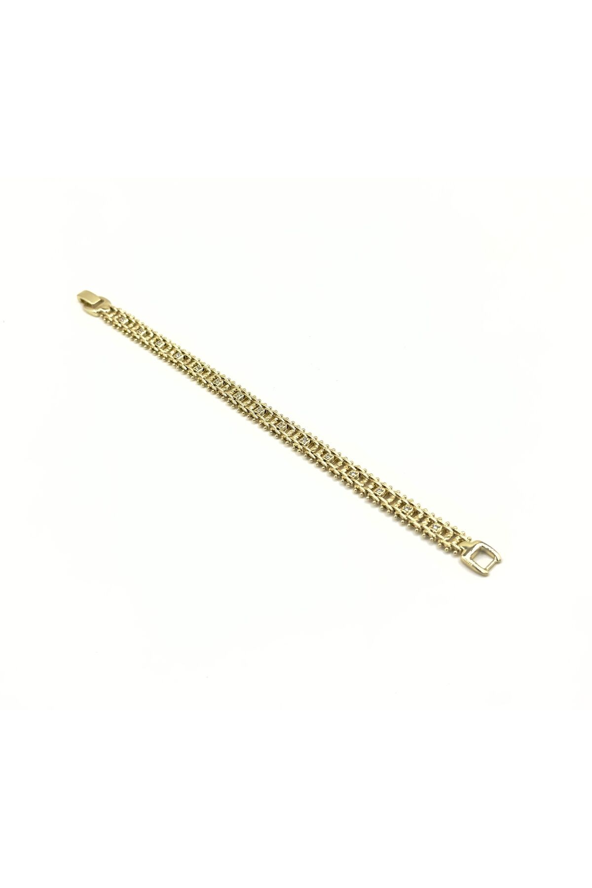 Xuping Zirkon Taş Detaylı Hasır Bileklik Altın - 19 Cm